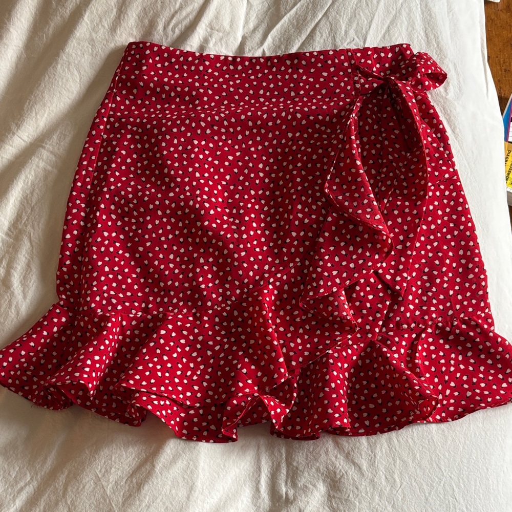 Red Polka Dot Ruffle Skirt